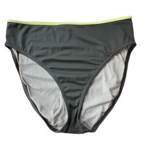 Victoria's Secret High Waist  Olive Green Yellow Bikini Bottom‎ Large